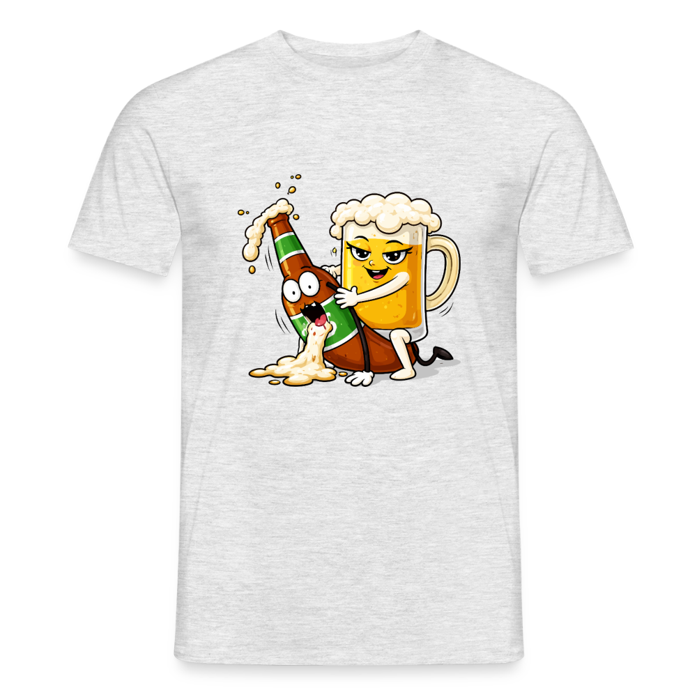 Bier & Bier - Männer T-Shirt - Grau meliert