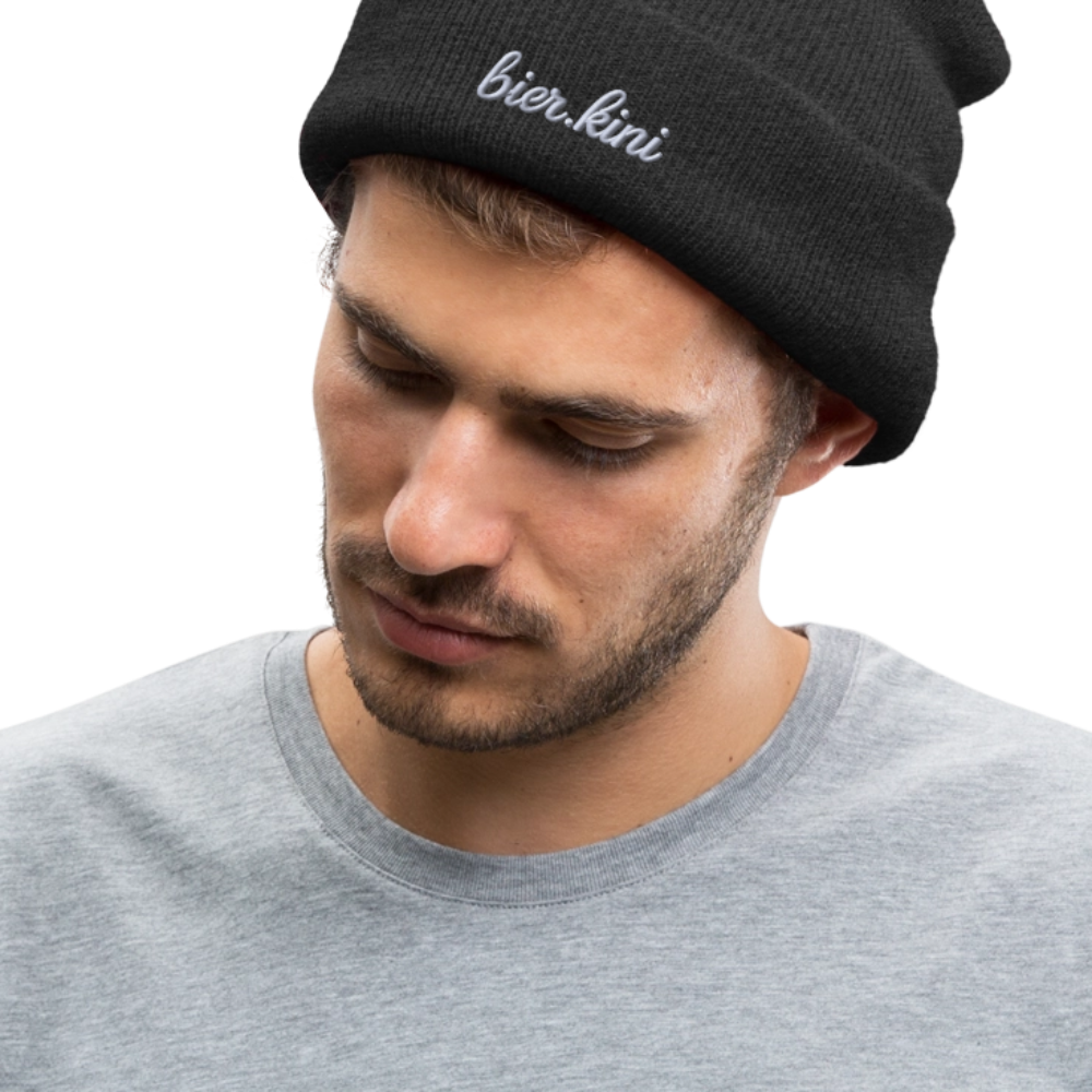 Bestickte Wintermütze bierkini - Asphalt