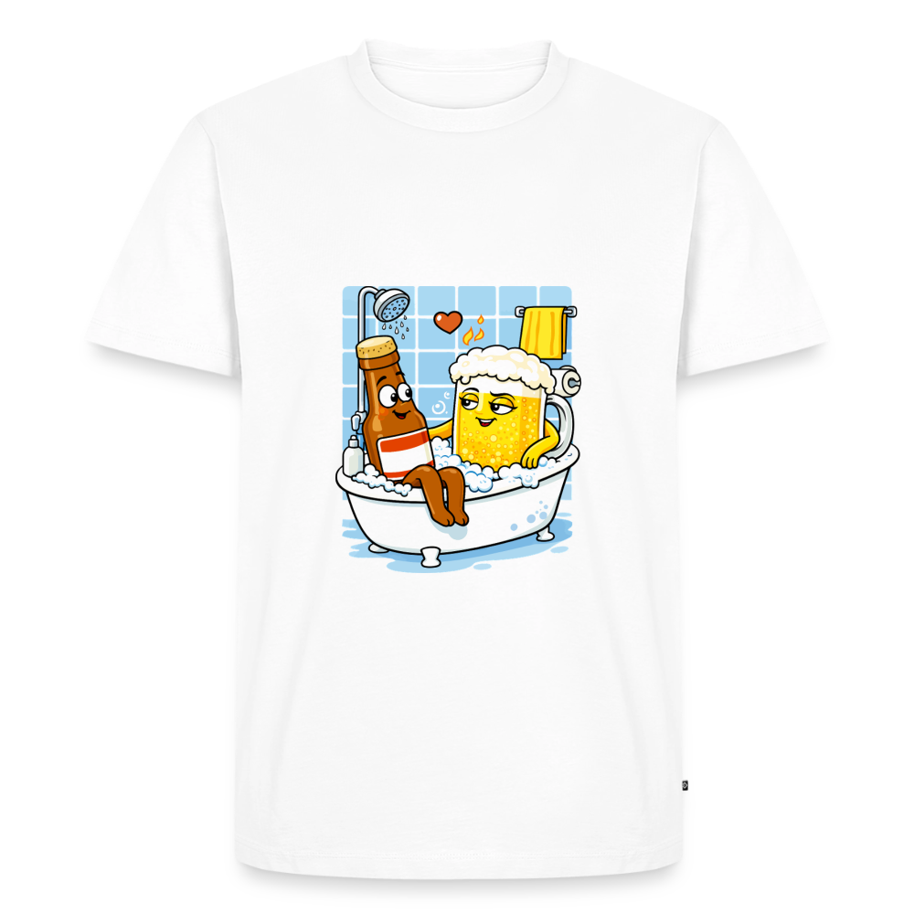 Bier in Wanne - Männer Premium T-Shirt - Weiß