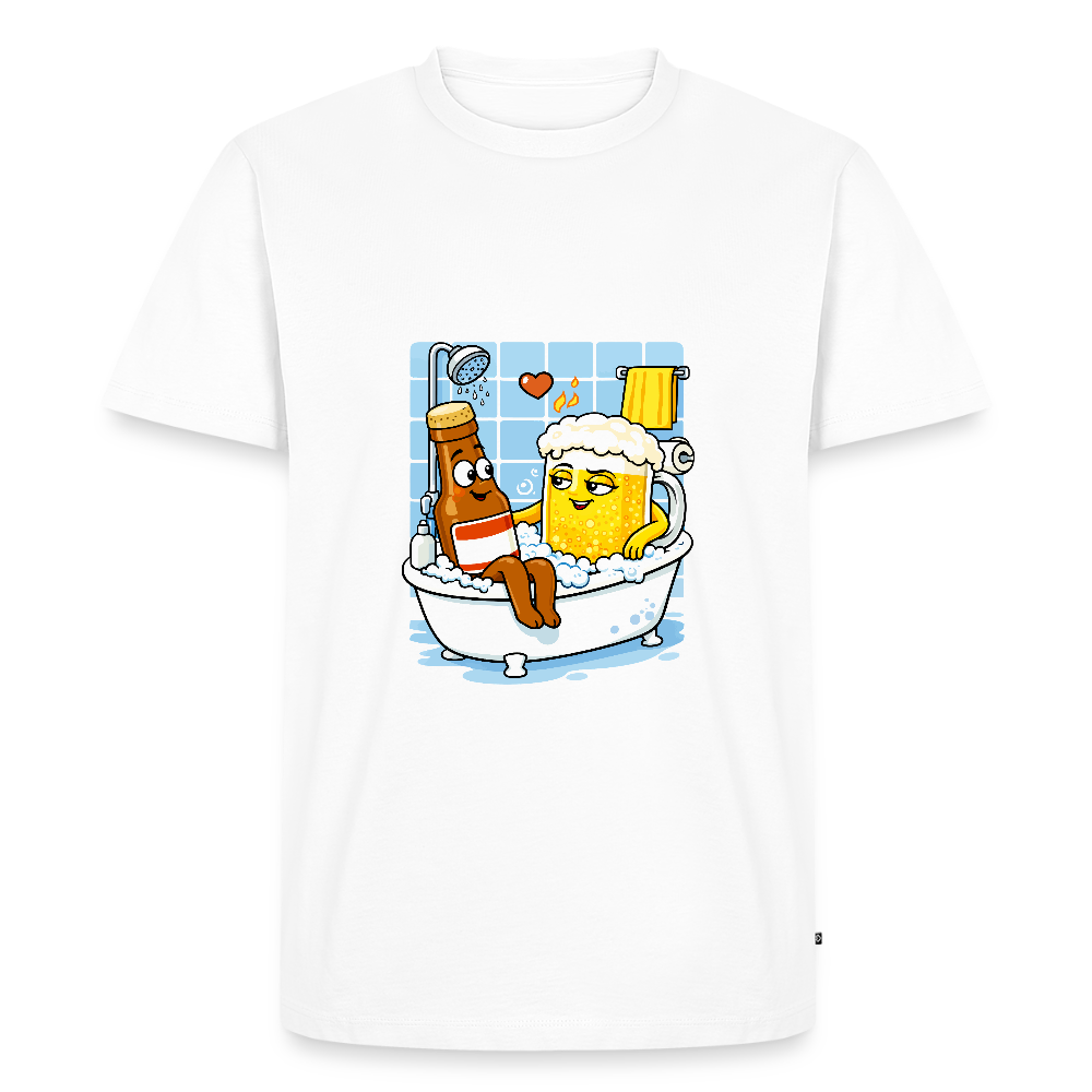 Bier in Wanne - Männer Premium T-Shirt - Weiß