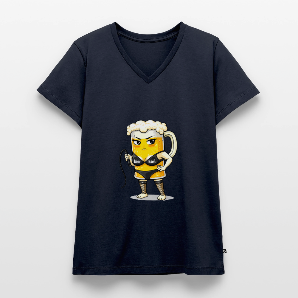 Domina - Frauen Bio-T-Shirt mit V-Ausschnitt - Navy