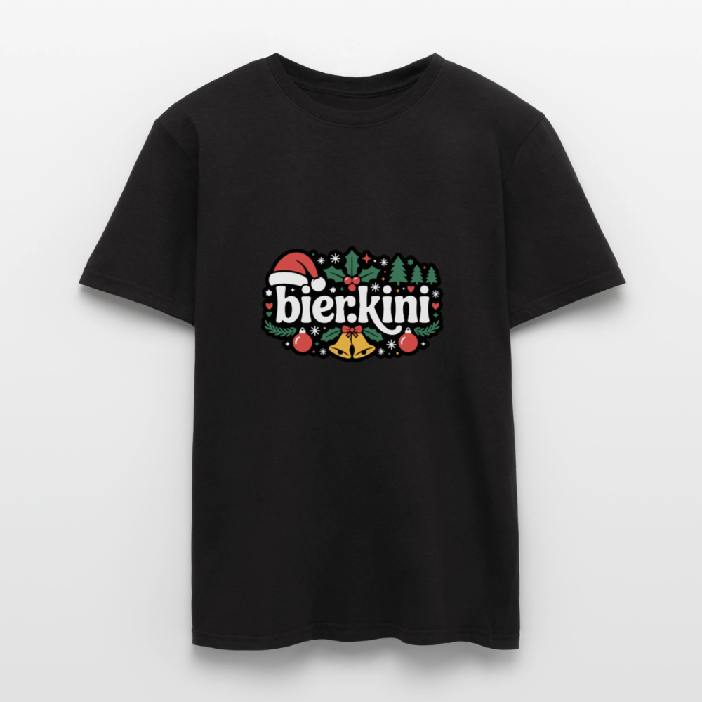 Männer Weihnachtsshirt bier.kini T-Shirt - Schwarz