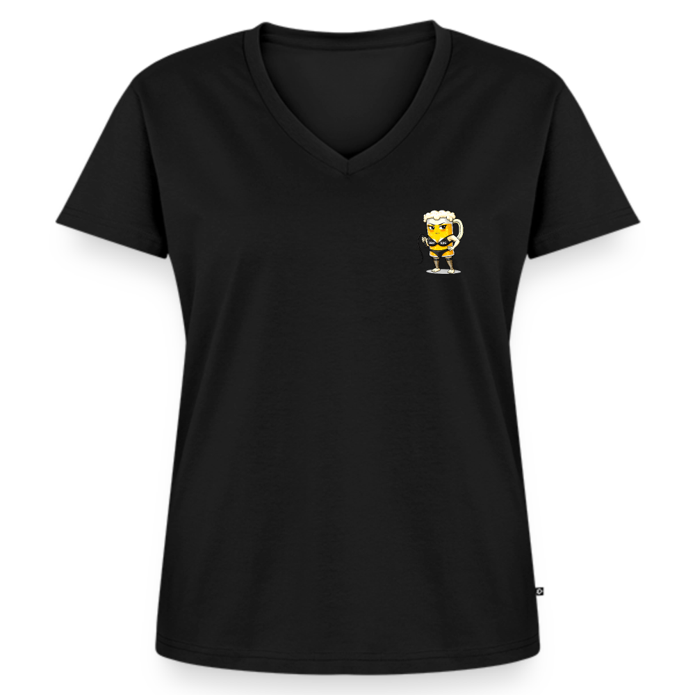 Domina - Frauen Bio-T-Shirt mit V-Ausschnitt - Schwarz