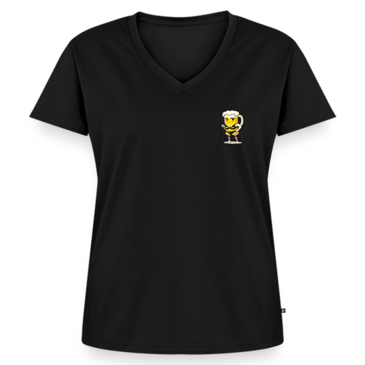 Domina - Frauen Bio-T-Shirt mit V-Ausschnitt - Schwarz