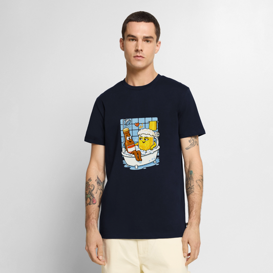 Bier in Wanne - Männer Premium T-Shirt - Navy