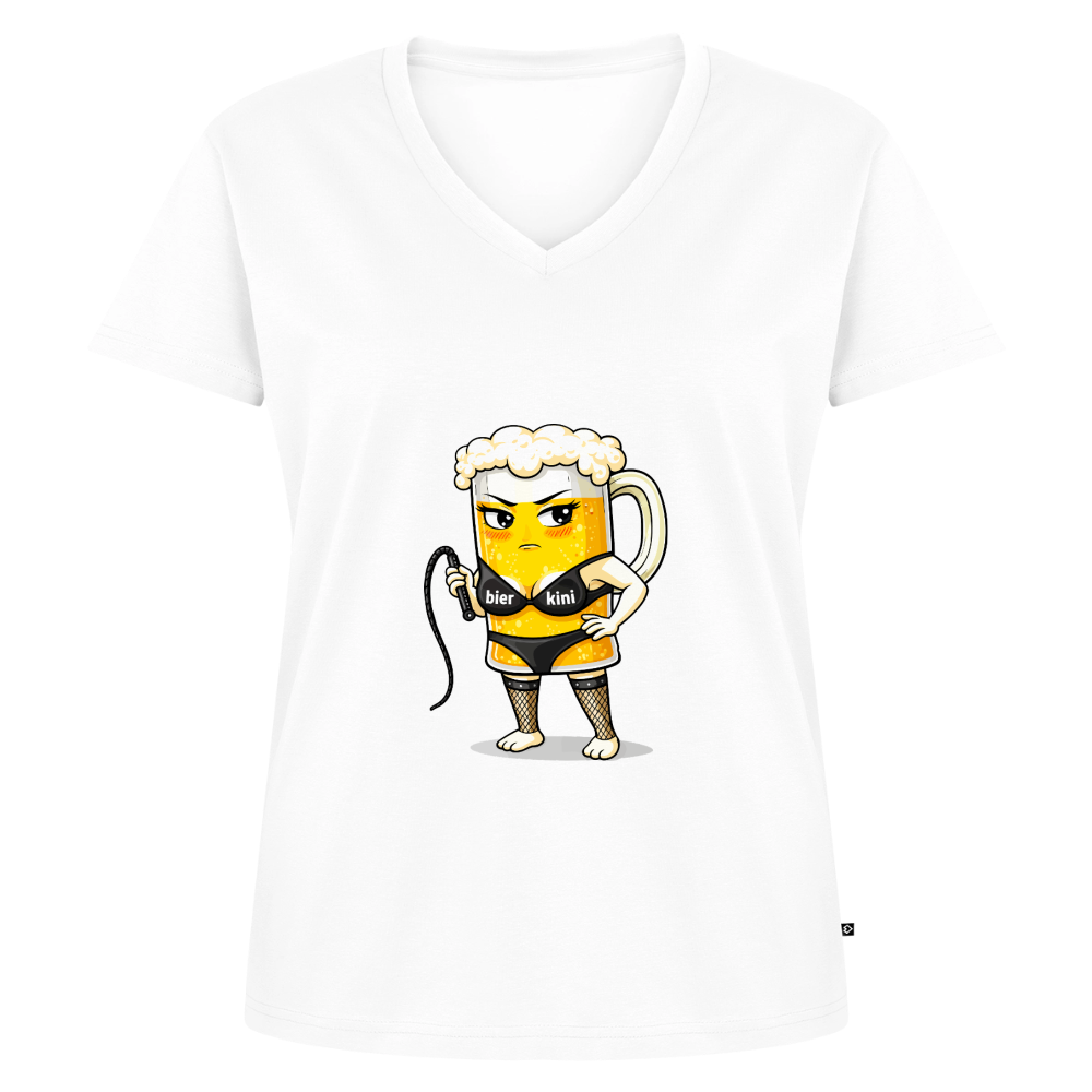 Domina - Frauen Bio-T-Shirt mit V-Ausschnitt - Weiß