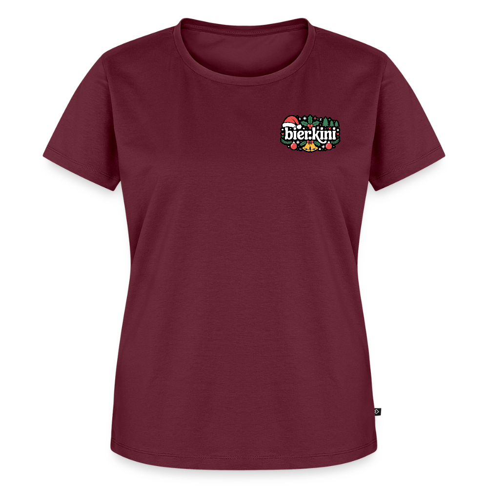 Frauen bier.kini Weihnachtsshirt - Premium - Burgunderrot