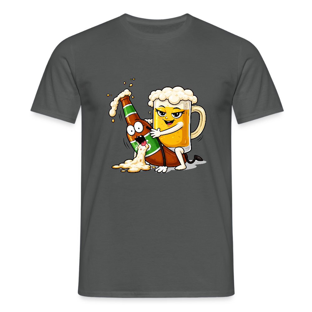 Bier & Bier - Männer T-Shirt - Anthrazit