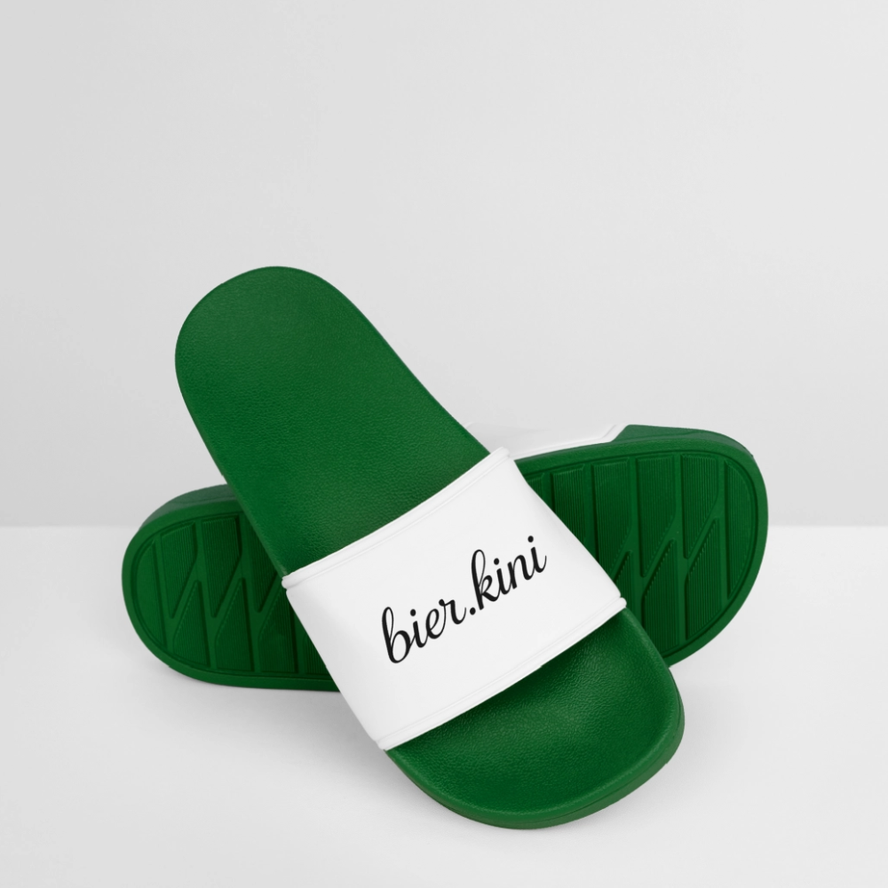 Frauen Badelatschen bier.kini Schrift - Dunkelgrün