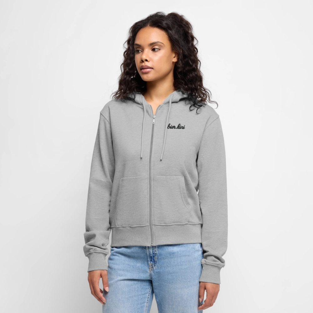 bier.kini Stick - Frauen Premium Kapuzenjacke - Grau meliert