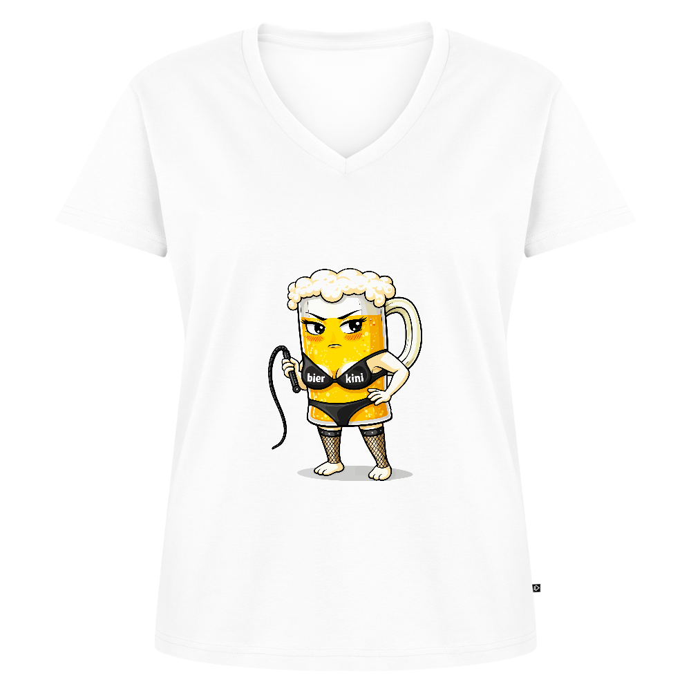 Domina - Frauen Bio-T-Shirt mit V-Ausschnitt - Weiß