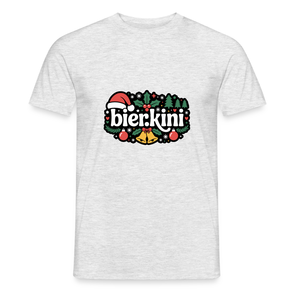 Männer Weihnachtsshirt bier.kini T-Shirt - Grau meliert