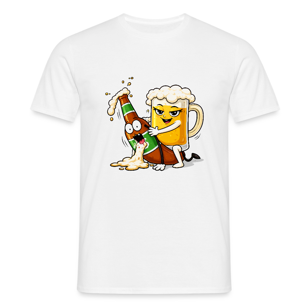 Bier & Bier - Männer T-Shirt - Weiß
