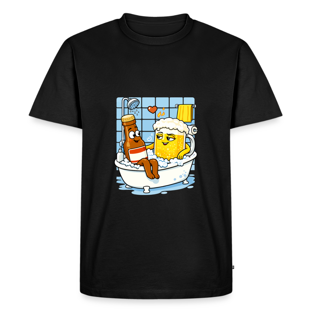 Bier in Wanne - Männer Premium T-Shirt - Schwarz