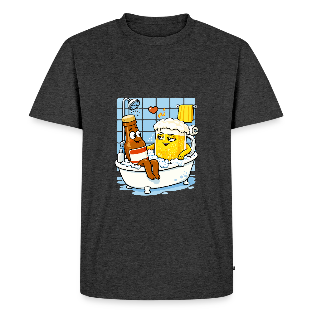 Bier in Wanne - Männer Premium T-Shirt - Anthrazit meliert