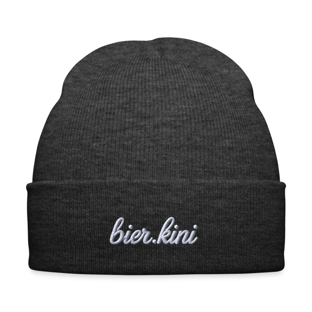 Bestickte Wintermütze bierkini - Asphalt